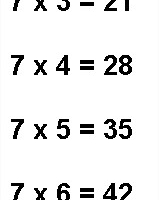 Table de 7 Multiplication