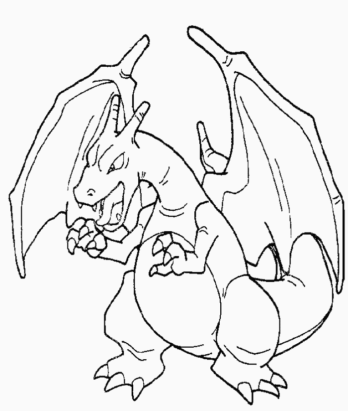 Dracaufeu coloriage Pokemon feu