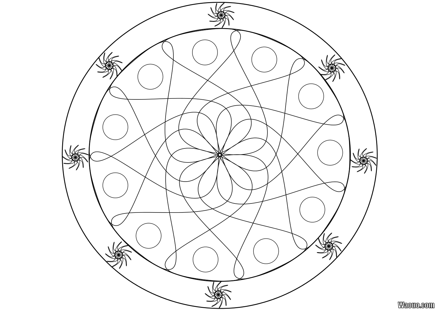 Coloriage Mandala spirale