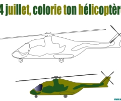 Coloriage helicoptere 14 juillet