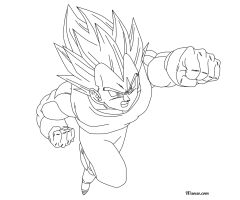 Coloriage Vegeta Super Saiyen Divin